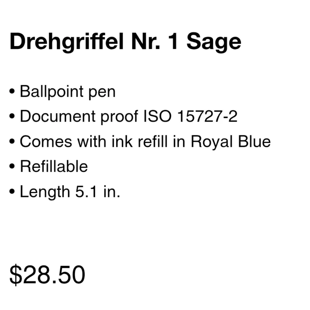 ❤️BUY 10 GET 5 FREE  Drehgriffel Nr. 1 Sage Ballpoint pen, Retail $27.50